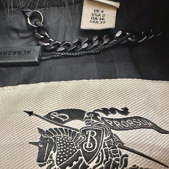 Burberry wool cashmere trench coat with removable fur collar - Picture 5 of 6